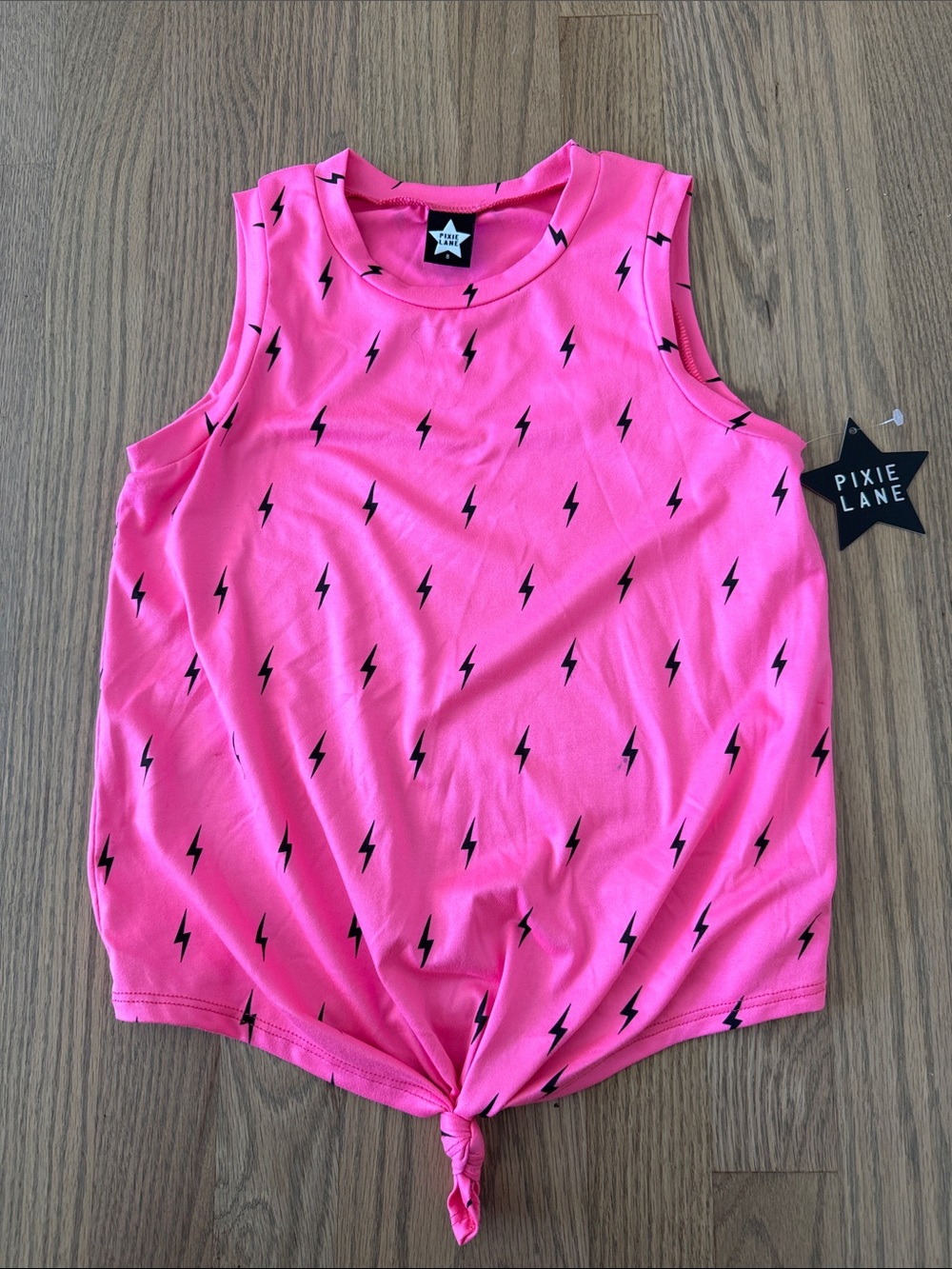Pixie Lane Girls' Hot Pink Lightning Knot Tank Top